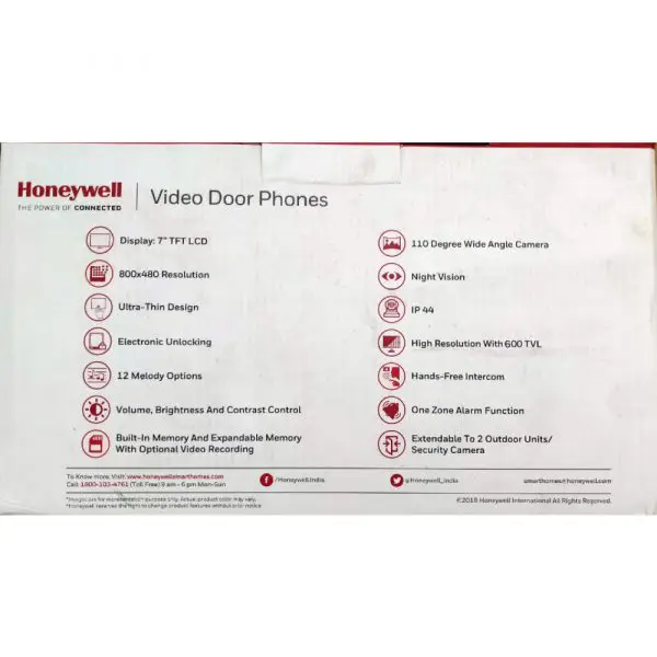 Buy Honeywell 7 inch Video Door Phone i-Shield with ABS Housing ME-RD7W4D-NC Online at Best Prices