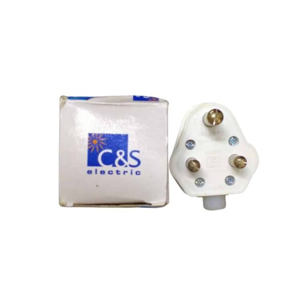 Buy C&S Electric 3 Pin Plug Top White Online at Best Prices