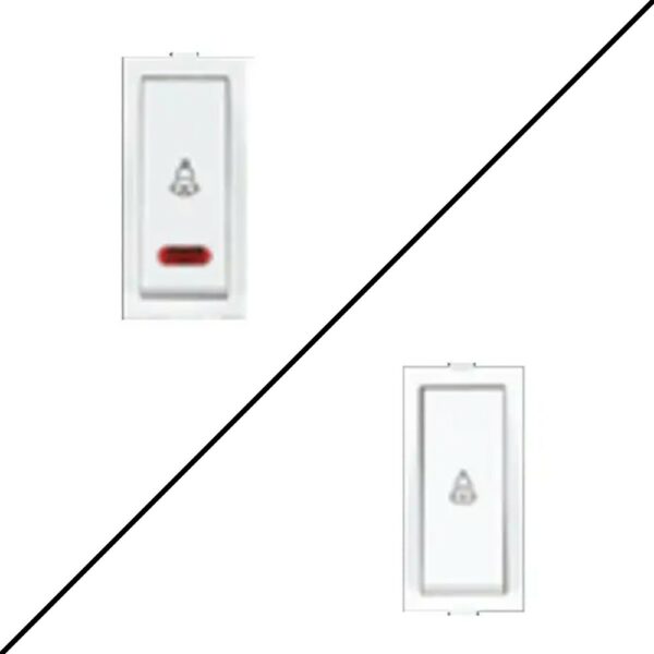 Anchor Roma Classic 10A 1 Way Modular Bell Push Switch 1M White