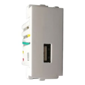 SS2683-Honeywell MK Midas 1A Modular USB Socket 1M White-front. side