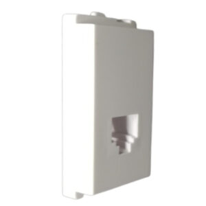 SS2690-Honeywell MK Midas Modular RJ11 Telephone Socket with Shutter 1M White -front side