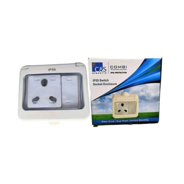 C&S Combi 6/16A Switch Socket Water Proof Enclosure Box IP55