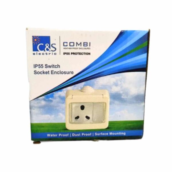 C&S Combi 6/16A Switch Socket Water Proof Enclosure Box IP55 Packaging